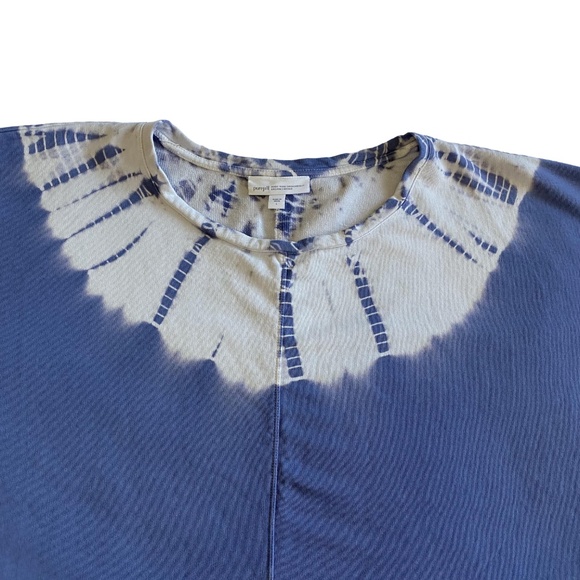 PURE JILL by J. JILL Organic Cotton Purple Tie Dye 3/4 Sleeves Crop Sweatshirt L - Picture 9 of 16